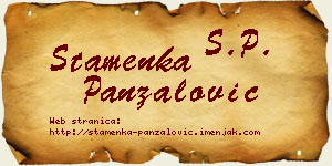 Stamenka Panzalović vizit kartica